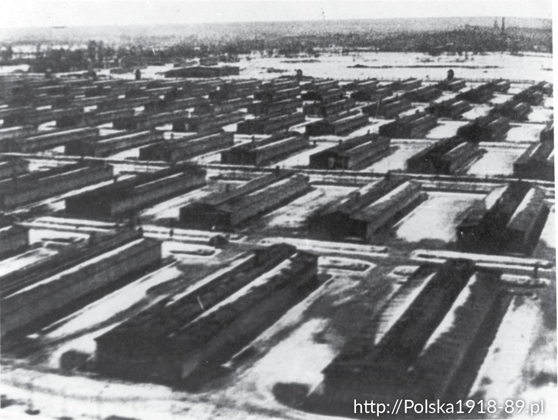  KL Auschwitz-Birkenau zimą 1945 roku bezpośrednio po wyzwoleniu