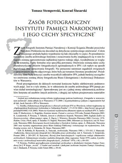 Zasób fotograficzny Instytutu Pamięci Narodowej i jego cechy specyficzne